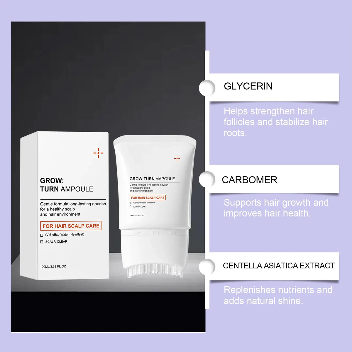 Hair Growth Treatment Minimizes Hair Loss Repair 2026 – Scalp Serum with Integrated Massager Brush 100ml