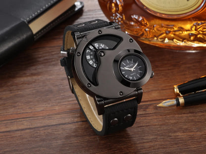 Sport Quartz Watch With Fabric Strap Irregular Alloy Case
