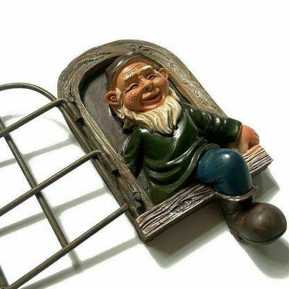 Gnome Garden Resin Statue Naughty Elf Window Hugger Fairy Tale Garden Decor Fall 2026 Gift Idea
