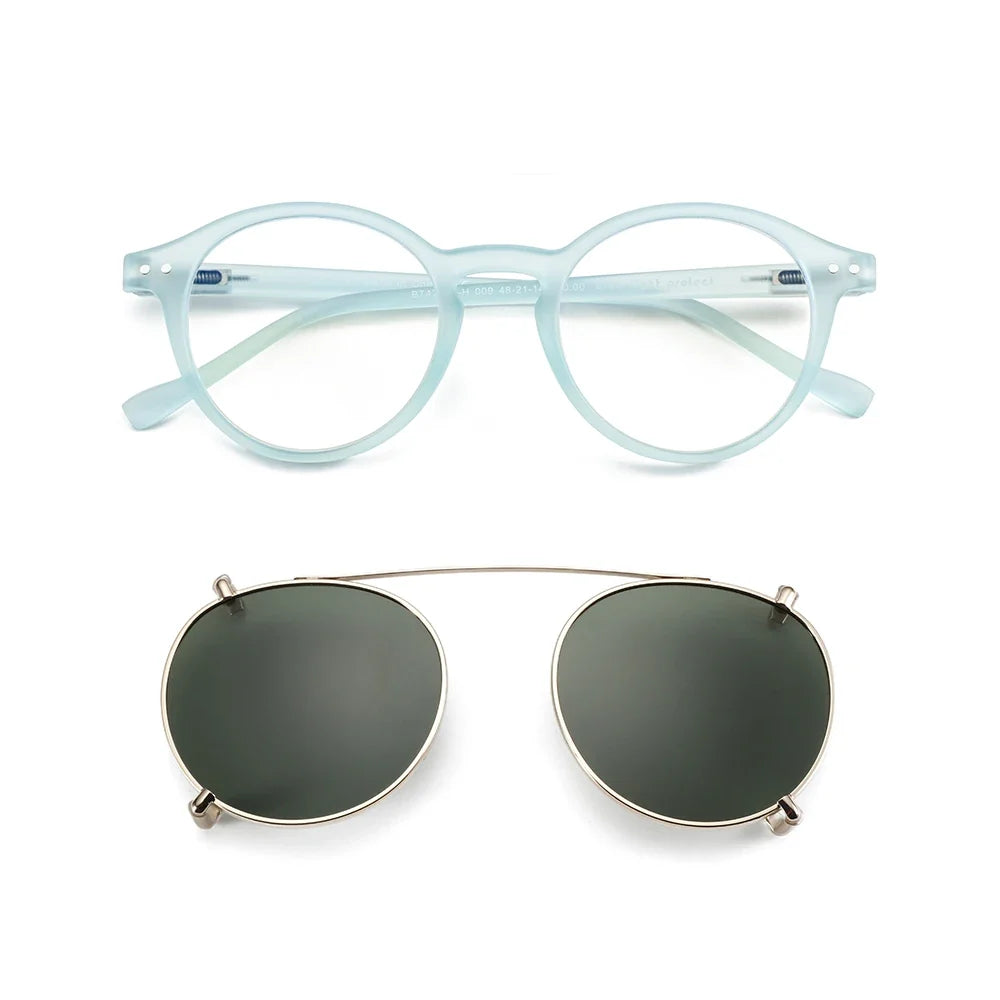 Clip2026 Edition On Sunglasses Retro Round Frames Anti Blue Light Polarizing Clip Ons Summer