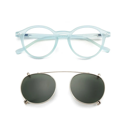 Clip2026 Edition On Sunglasses Retro Round Frames Anti Blue Light Polarizing Clip Ons Summer