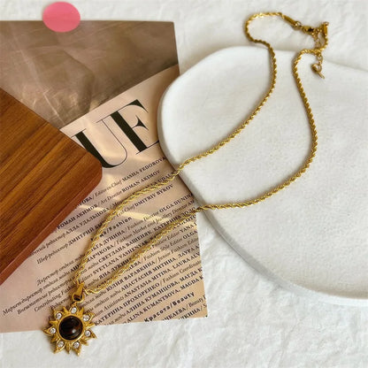 Layered2026 Edition Gold Tone Necklace Kit With Resin Stone Pendants Boho Statement Jewelry Gift Idea Fall