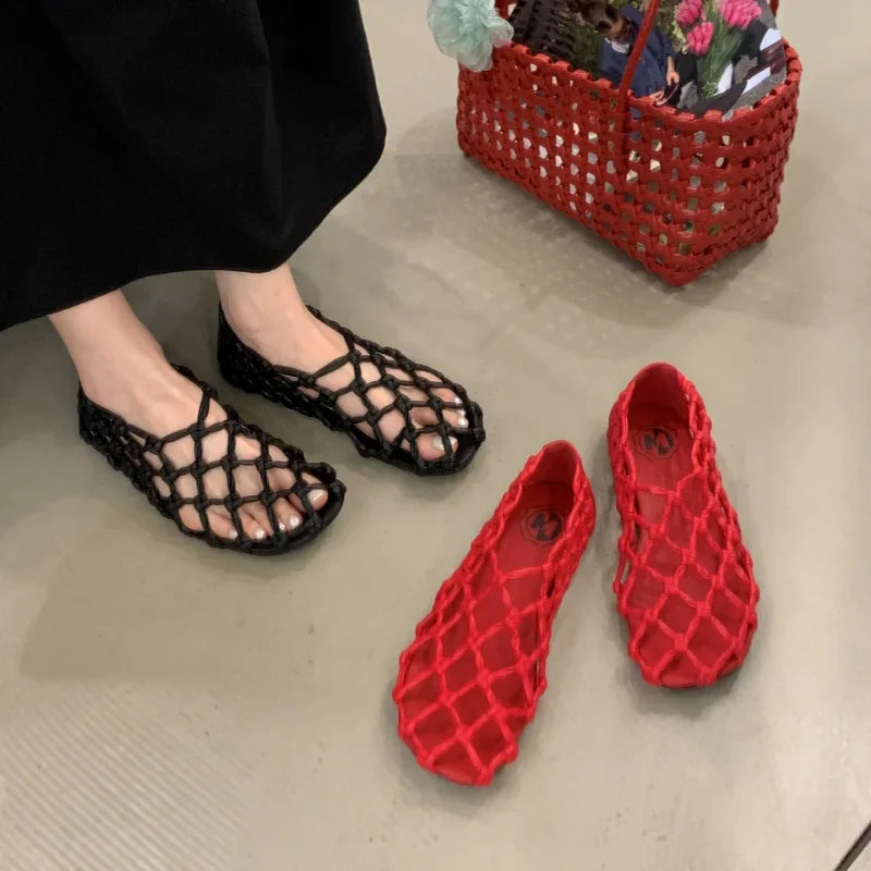 Women’s Breathable Ballet Flats - Mesh Weave, Summer