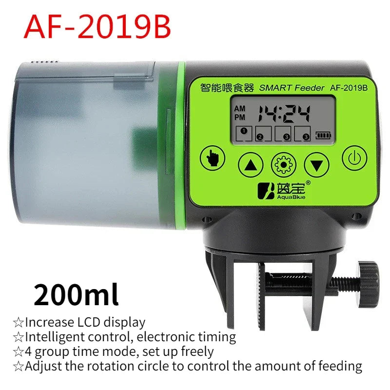 Fish Automatic Feeder 200g Reservoir Plastic Aquarium Feeder Fall 2025 Timed Hands Free Feeding