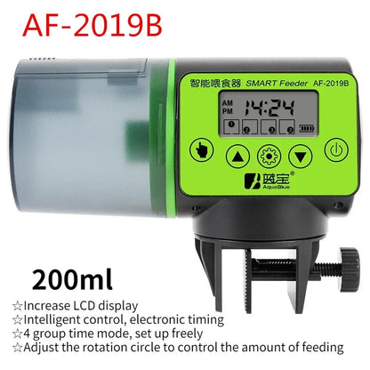 Fish Automatic Feeder 200g Reservoir Plastic Aquarium Feeder Fall 2025 Timed Hands Free Feeding