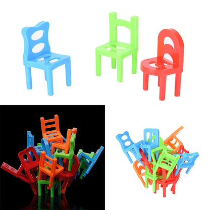 Educational Balance Chairs Game for Kids - Colorful 18-Piece Toy Kit, Eco-Friendly ABS Plastic, Fun Learning Activity
