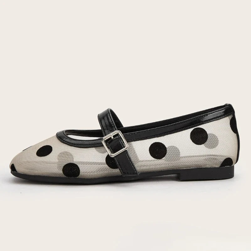 Women Breathable Mary Jane Flats - Round Toe Mesh, Casual