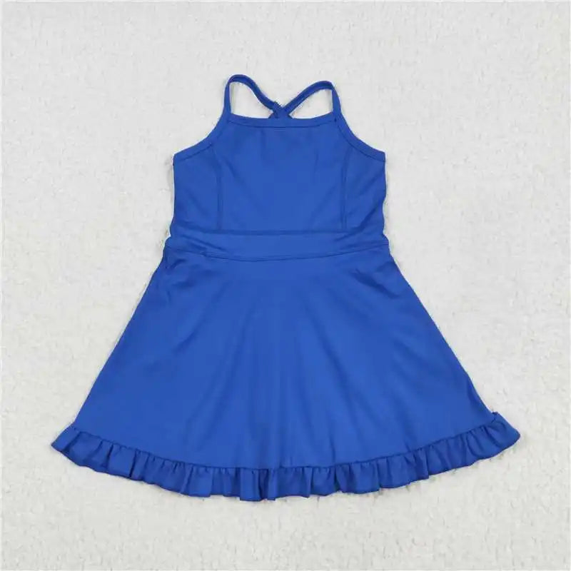 knee-length, cotton-elastane, casual wear for active play – Plush girls' knit dress