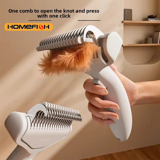 Pet Grooming Brush Floating Stainless Steel Deshedding Device For Long Haired Pets TikTok Viral 2026 Gift