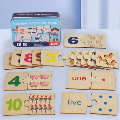 Number Wooden Matching Puzzle Toys for Baby Early Education Gift