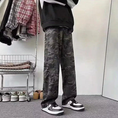 Men’s Oversized Cargo Jeans - Baggy Straight Denim Wear