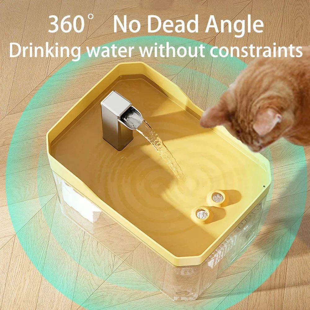 Water Cat Fountain USB Transparent Reservoir Auto Filtered Pet Drinker Fall 2025 Quiet Anti Dry Pump