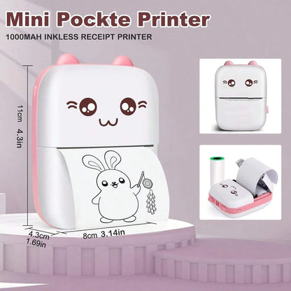 Mini HD Travel-Friendly Label Thermal Printer - Bluetooth Pocket Printer for Students, Inkless Printing, Ideal Gift for Christmas