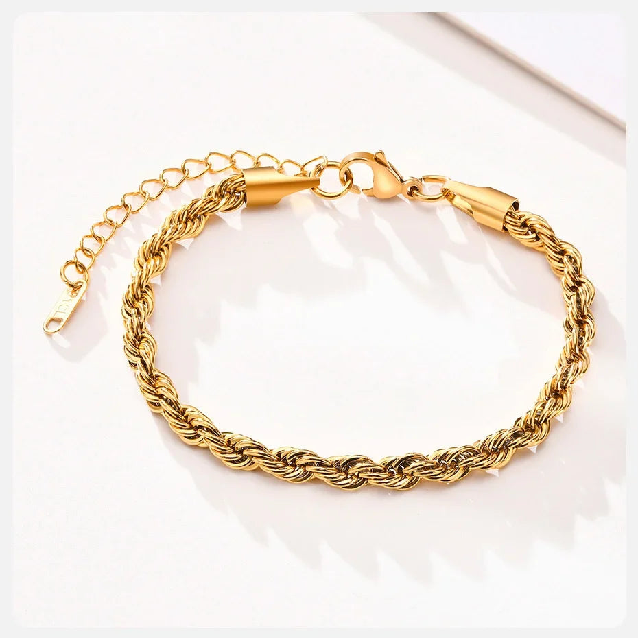 Steel Stainless Rope Chain Bracelet Twisted Singapore