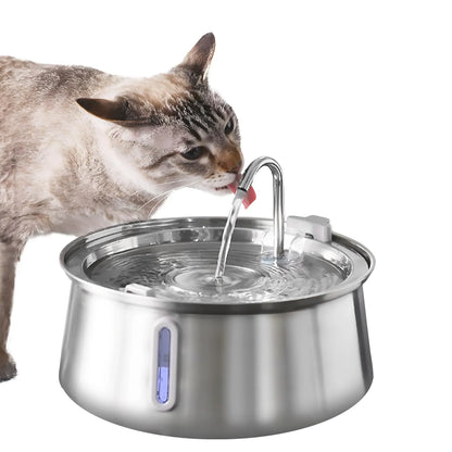 Steel Stainless Cat Water Fountain 4L - Automatic Multi-Layer Filtration Pet Drinking Dispenser
