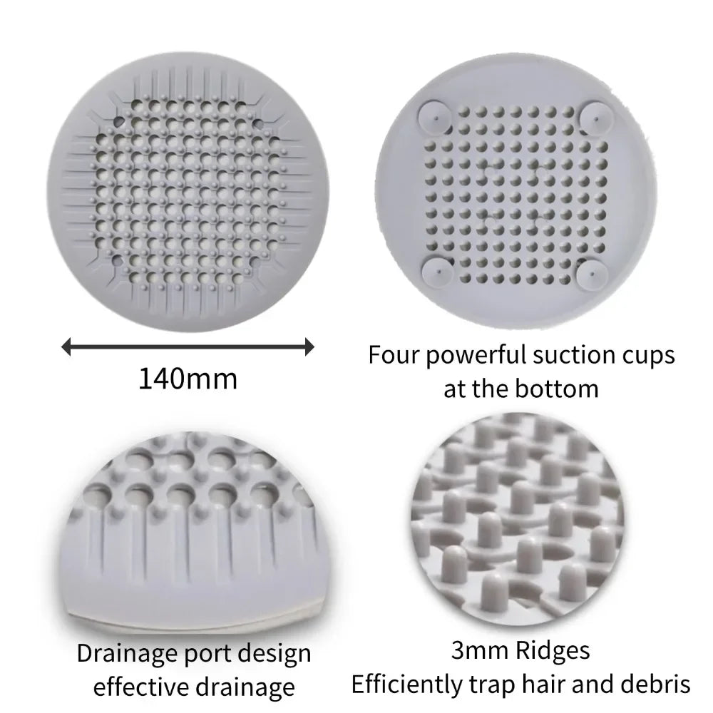 Shower Drain Hair Catcher Silicone Drain Cover - Suction Cup Bath Tub Strainer, Fall 2026 Household Refresh Gift Idea