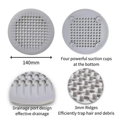 Shower Drain Hair Catcher Silicone Drain Cover - Suction Cup Bath Tub Strainer, Fall 2026 Household Refresh Gift Idea