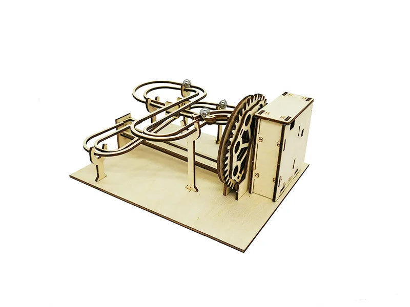 Run Marble Wooden 3D Mechanical Puzzle Kit Gear Driven Track STEM Toy Back To School 2025 Educational Gift