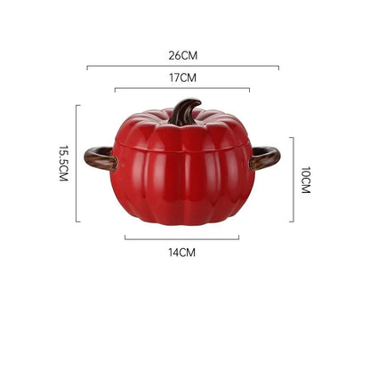 Ceramic2025 Edition Soup Pot Pumpkin Lid Porcelain Large Fall