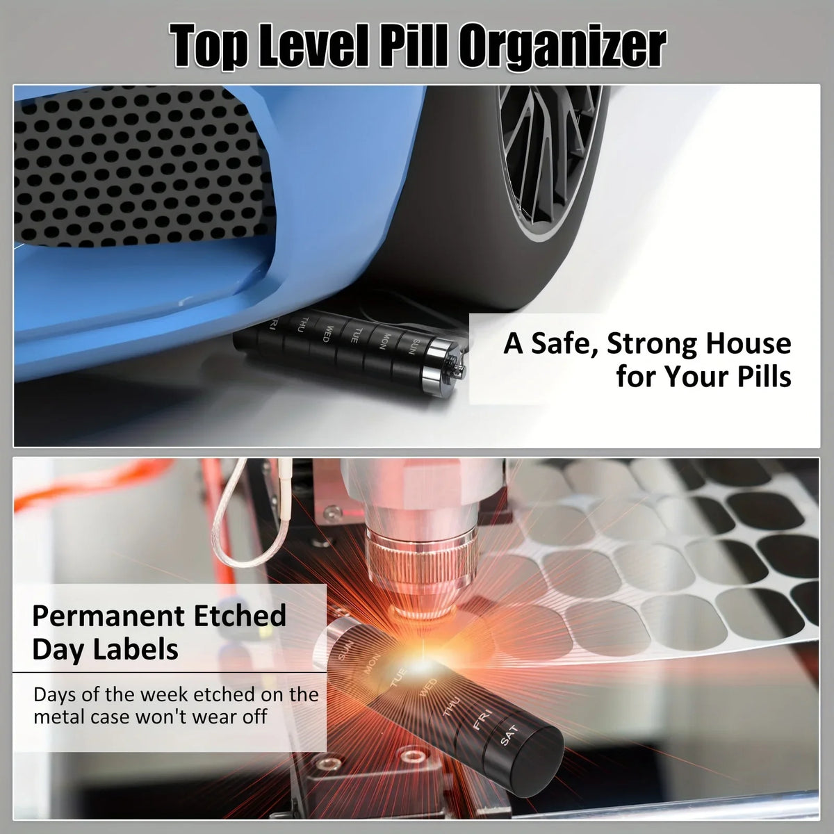 Water-Resistant, Stackable, Summer Travel 2026 – Pill Organizer Metal Travel Pill Box Kit
