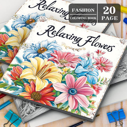 Coloring Art Book 20 Page Flower Graffiti Style Fall 2025 Trend Stress Relief Gift