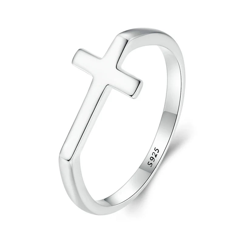 Sterling Silver Cross Ring 925 - Minimalist Regular Wear Jewelry Summer 2026 Gift Idea For All Jewelry Lovers