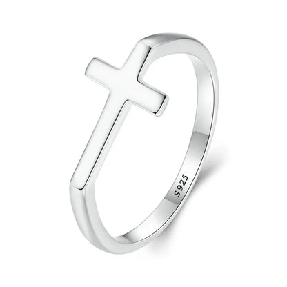 Sterling Silver Cross Ring 925 - Minimalist Regular Wear Jewelry Summer 2026 Gift Idea For All Jewelry Lovers