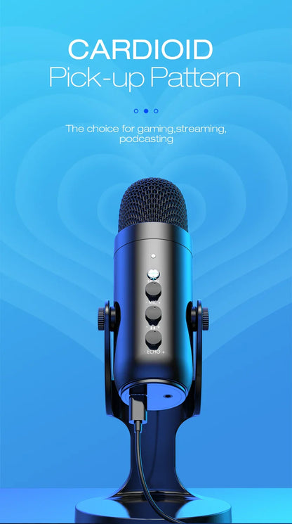 Condenser USB Microphone Desktop Mic For Streaming Podcast