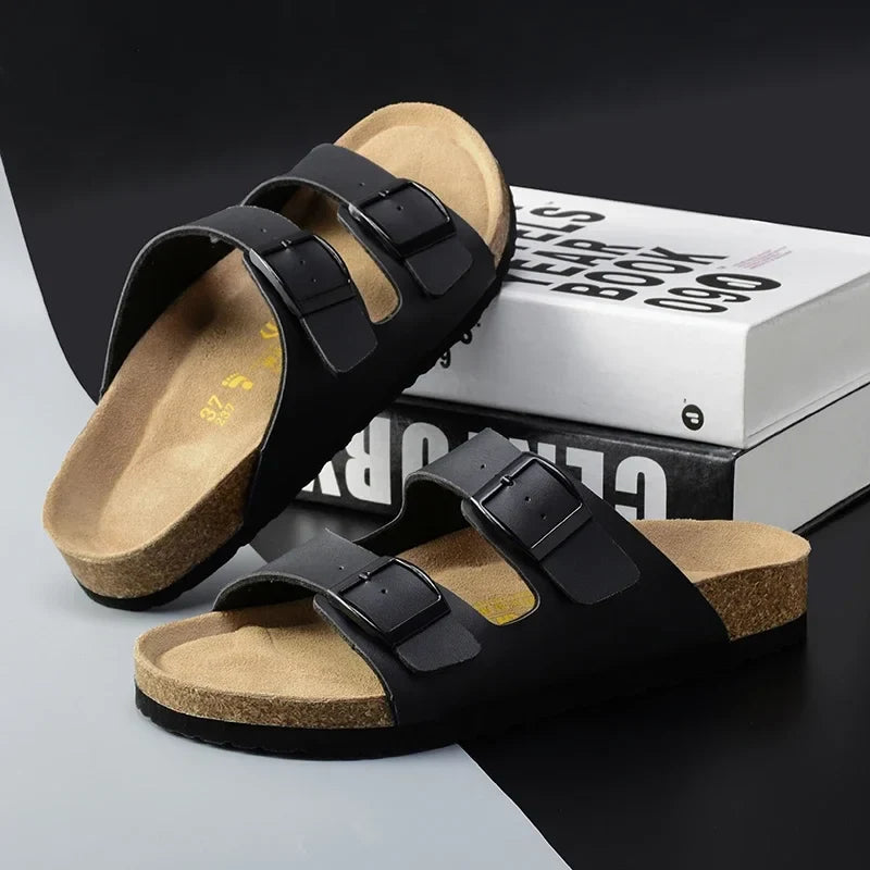 Summer Leather Men Sandals - Sturdy Anti-Slip Outdoor Beach Casual Shoes for Women