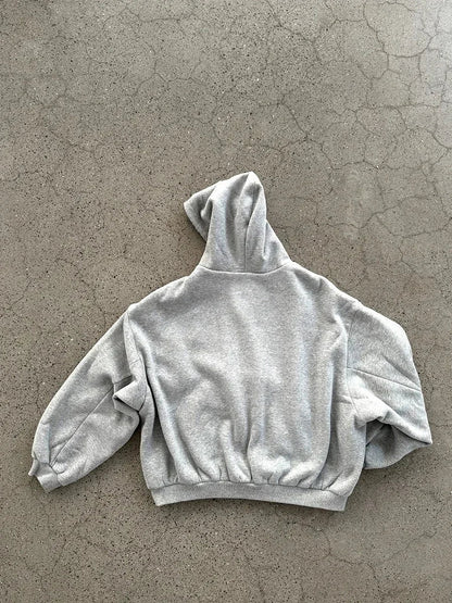 Cozy Oversized Women's Zip Hoodie - Boxy Cut, Cotton