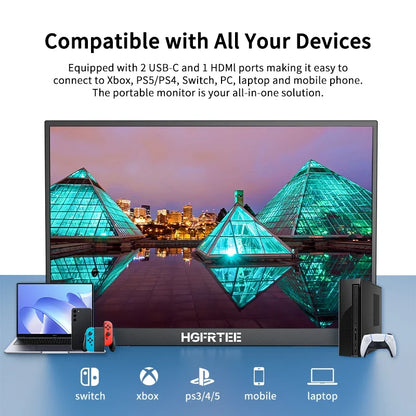 Travel-Friendly 14.1 Inch 1080P IPS Gaming Monitor With Stand