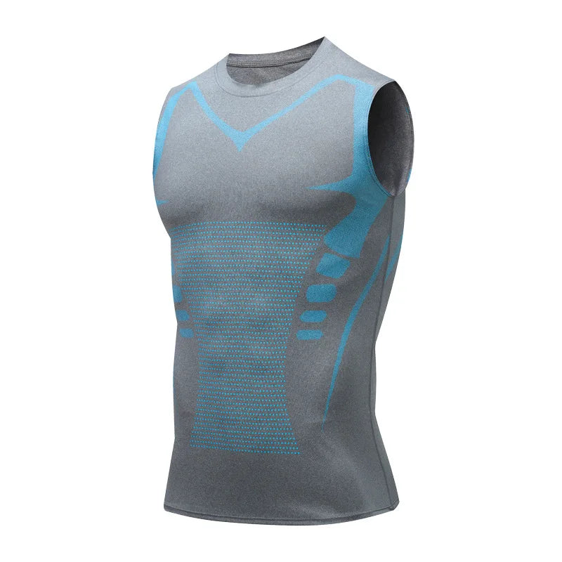 polyester, sleeveless, gym and bodybuilding vest – Fast-dry men's compression tank top