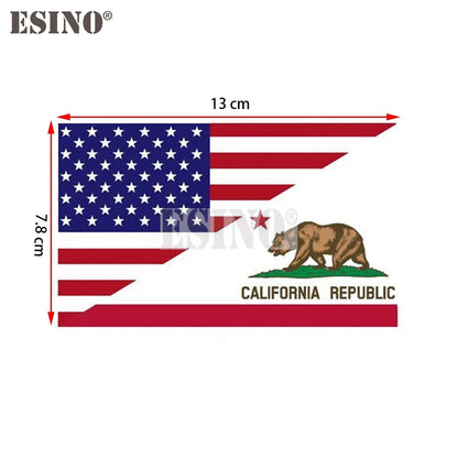 Car Decal PVC Water-Resistant USA Flag California Bear Vinyl Patriotic 4th Of July Vehicle Exterior Decor