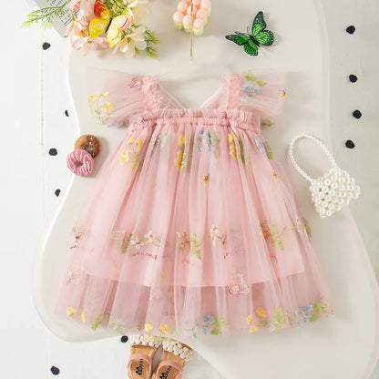 Princess Style Knee-Length Fruit Print, Acetate, Birthday Party – Plush Baby Girl Dress