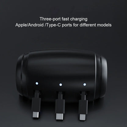 3 In 1 Fast Charging Station For Phones And Tablets, Summer Road Trip 2026 – Car Charger With Retractable Cord