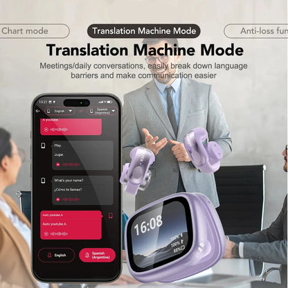 Wireless2026 Edition Earbuds Open-Ear Translation Earphones Real-Time Language Translate 135 Languages For Travel, Office Fall