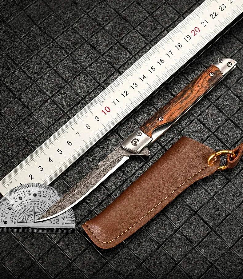 Outdoor Camping Multi-Use EDC 2026 – Damascus Pattern Folding Pocket Knife Stainless Steel