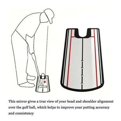 Golf Putting Practice Mirror - Alignment Aid for Training, Light 140x300mm Golf Putter Device