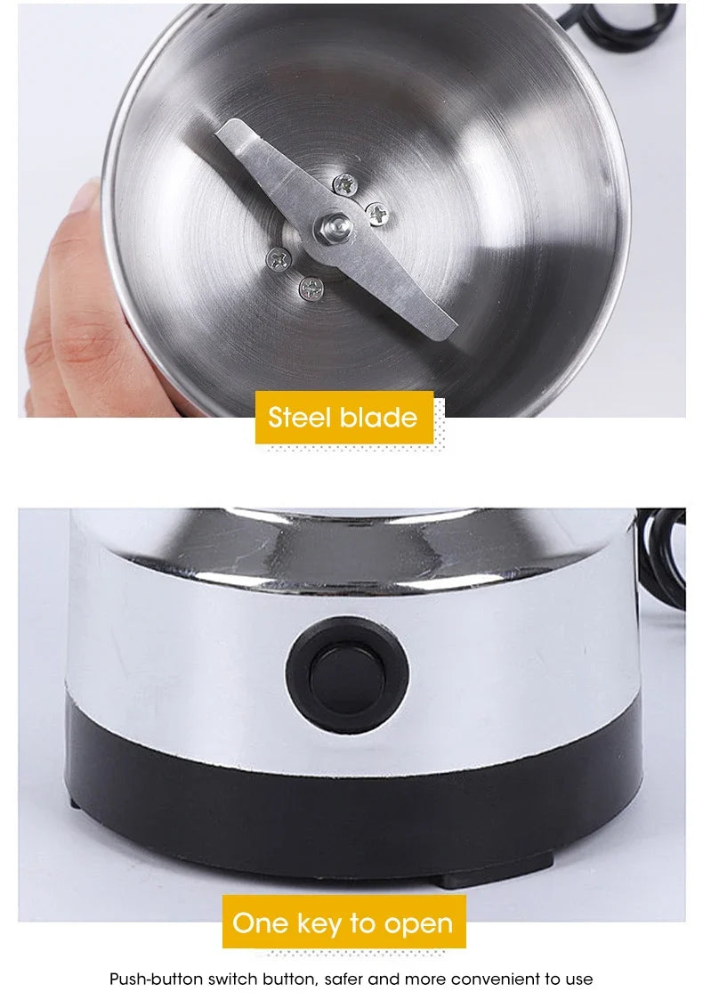 Coffee Grinder Mini Motor-Driven Stainless Ultrafine 300ml