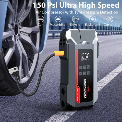 Car Jump Starter All In One Travel-Friendly Power Bank With Cordless Tire Inflator Fall 2025 Emergency Prep Gift