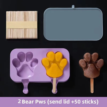 Variant image for Silicone Ice Cream Mold Set with Lids, Fun Shapes Ice Pop Maker for Homemade Treats, Easy Release and Dishwasher Safe-3