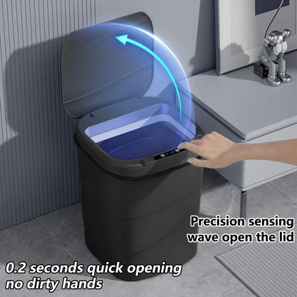 Touchless Sensor Trash Can Battery Powered Hygienic Household