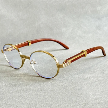 Fashion Wooden Sunglasses For Women & Men - Vintage Oval Designer Glasses, UV Protection