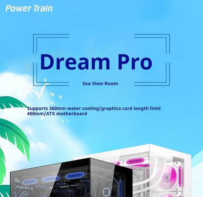 PC Gaming Case Dreamland Pro ATX Dual Glass 360mm Chassis