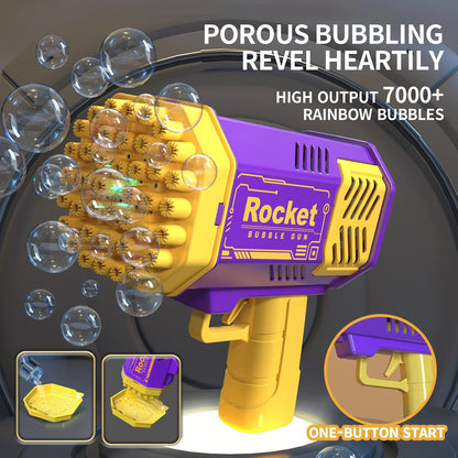 Motor-Driven 40-Hole Bubble Blaster Toy - Hand-Held Outdoor Fun for Kids, No Batteries or Bubble Option Needed