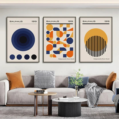 Bauhaus Abstract Patterned Posters Vertical Canvas Art