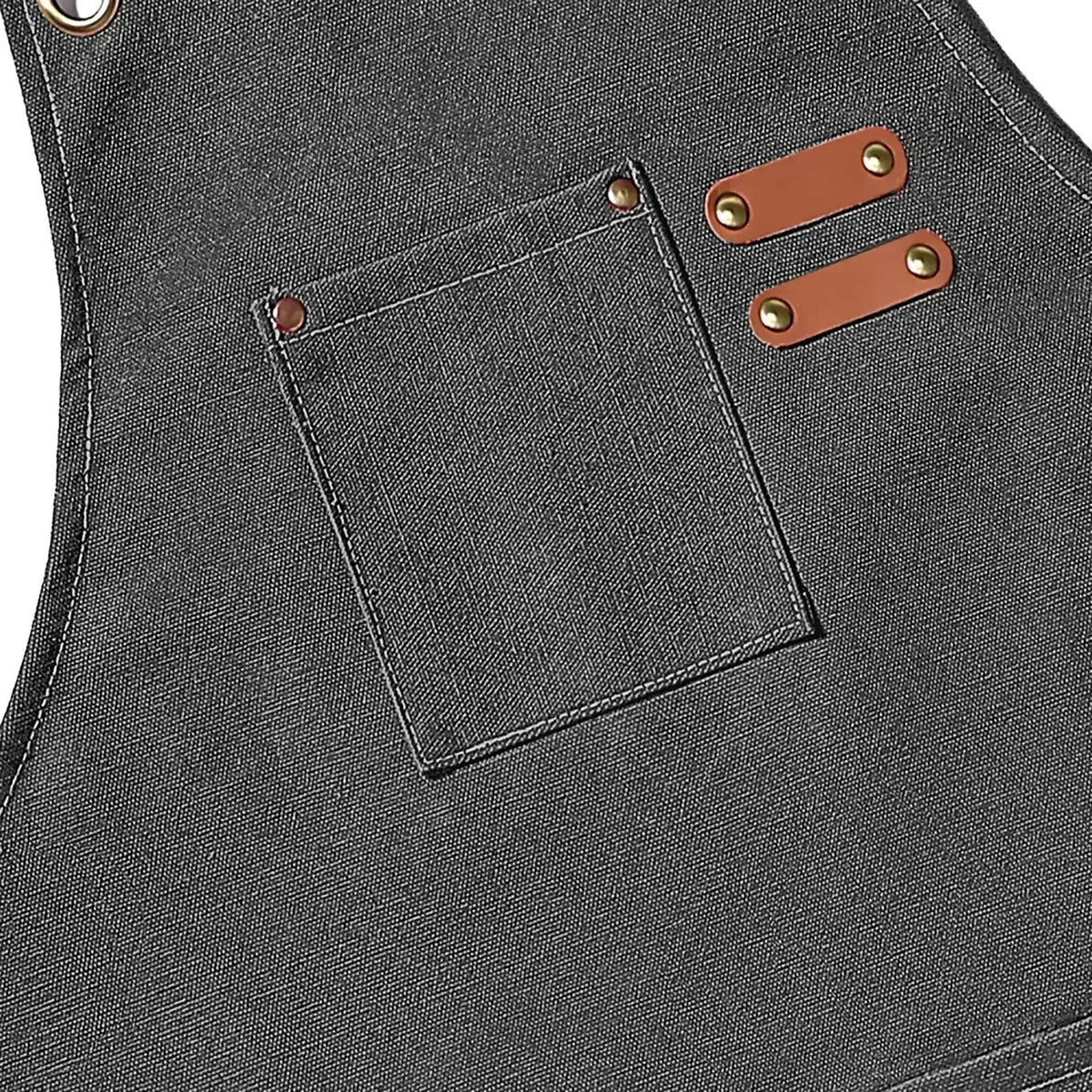 Chef Apron Canvas Crossback Utility Apron With Leather Trim And Pockets Fall 2025 Sturdy BBQ Workshop