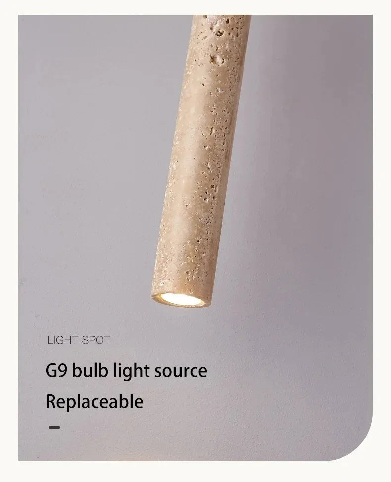LED Japandi Pendant Lamp Wood Tube Japan Style Bedroom Light