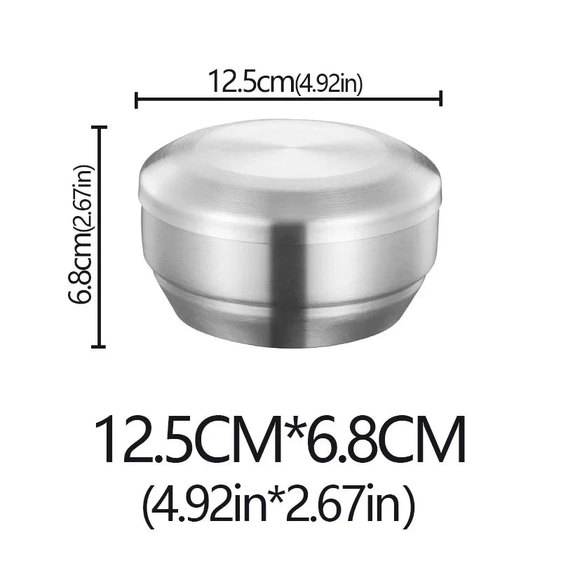 Steel Stainless Double Layer Rice Bowl With Lid Insulated
