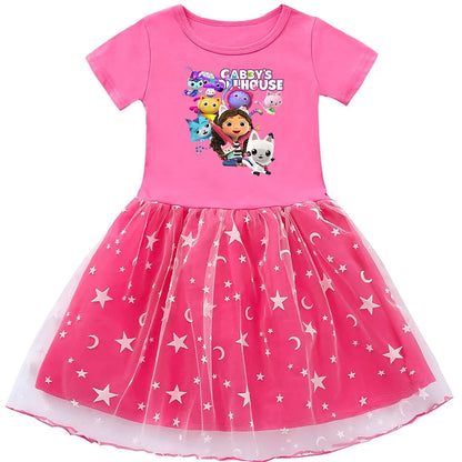 Princess-Style, Flowy, Mid-Calf Length, Cotton, For Party Wear – Light Girls’ Dress